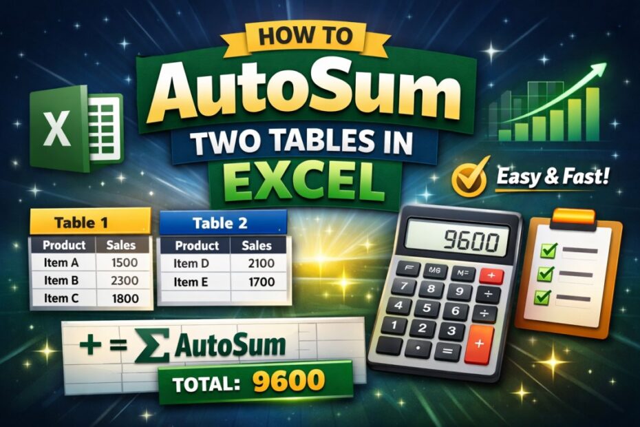 AUTOSUM tables in excel