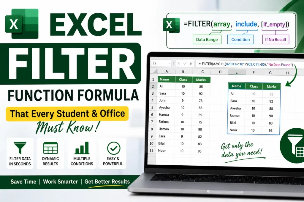 Excel Filter function formula